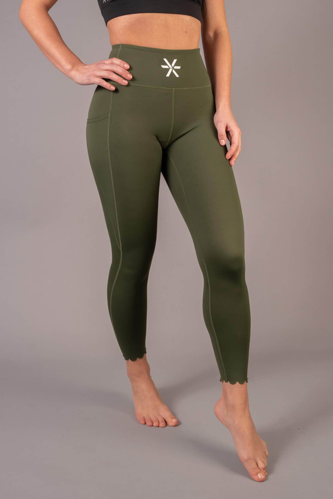 Khaki Pocket 7/8 Tights